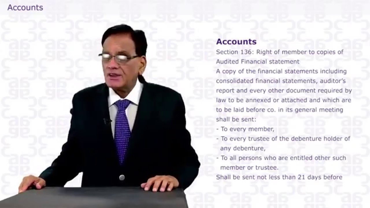 CORPORATE & ALLIED LAWS -  ACCOUNTS (TOPIC 6)
