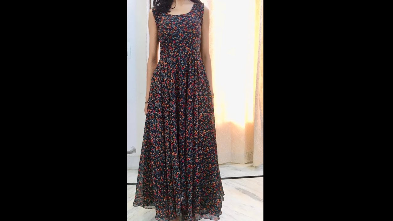 How to make long double flare gown  लॉन्ग डबल फ्लेयर गाउन कैसे बनाएं