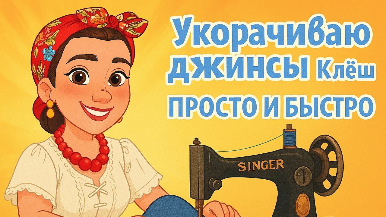 Как укоротить клёш и сохранить оригинальный край джинсов 👖 Легкий способ!