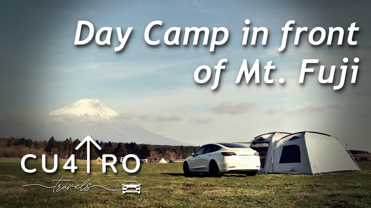 【ファミリーキャンプ】Day Camp in front of Mt. Fuji, Fumotoppara ふもとっぱら, キャンプ場で4人家族が満喫する。 - [Cu4tro Travels]