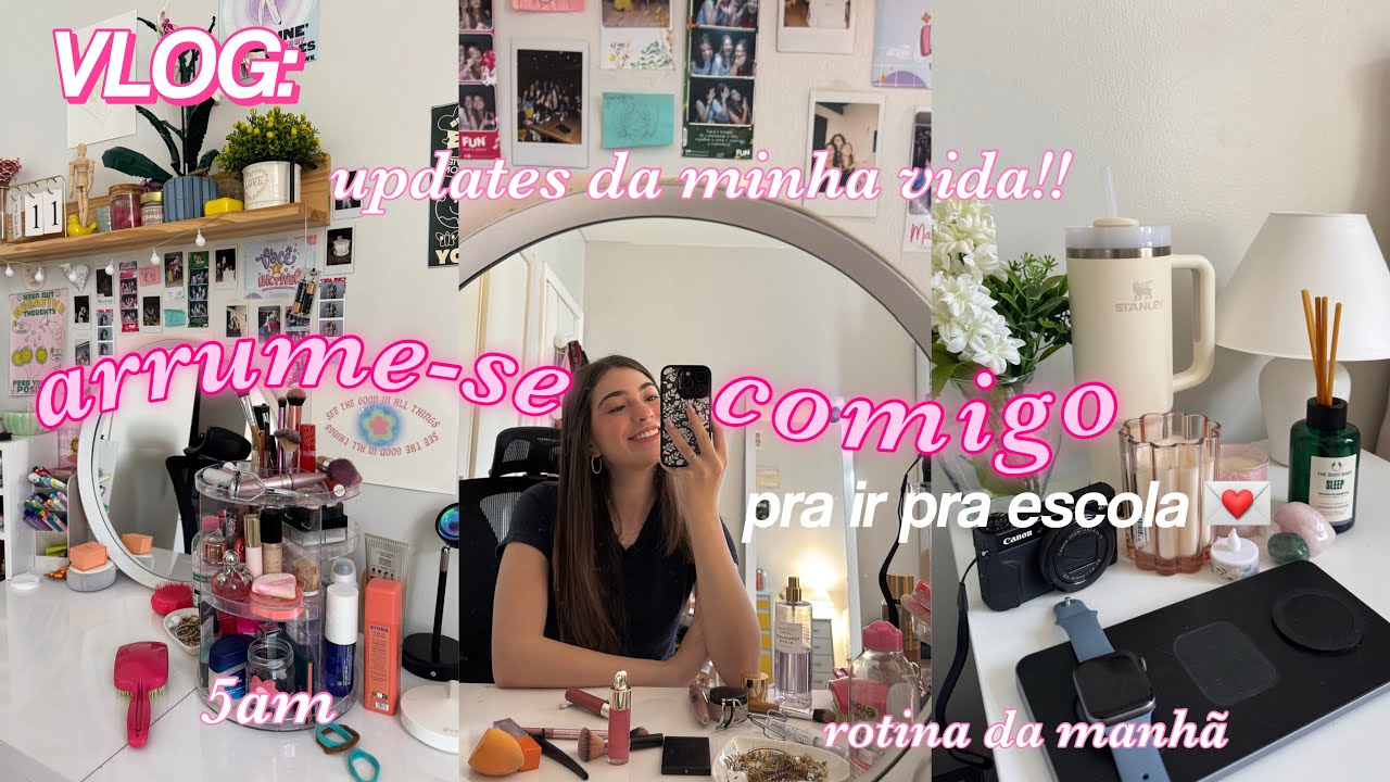 arrume-se comigo para escola 💌💫| 5am, skin care, make & cabelo