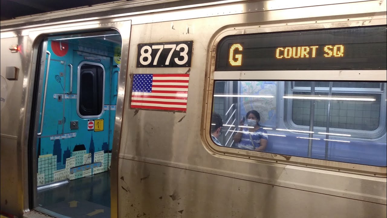 NYC Subway: R160B (G) Train #8773-8777 Exterior Wrap Removed @Church Av