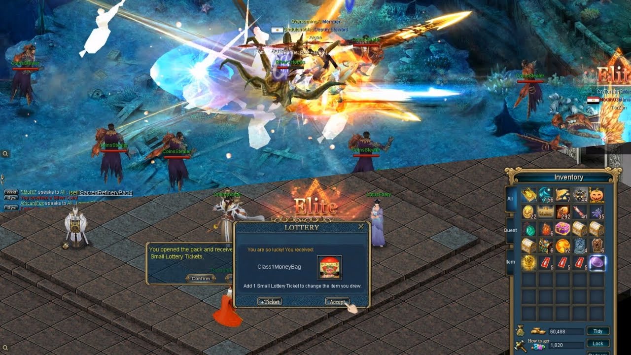 Conquer Online - Treasure in the blue | مهمة الاخطبوط 8 سمول لوتري تكت -حظ سئ