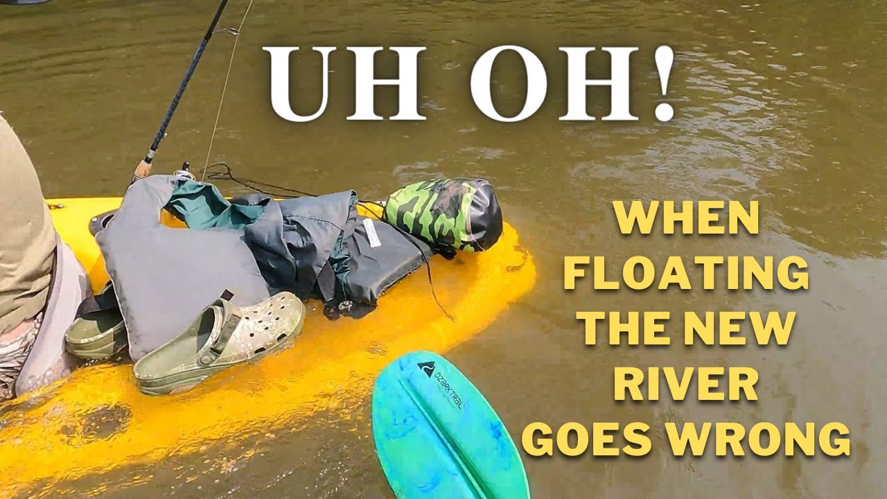 Chris Sinks His Kayak on the River | New River Kayak Fishing | NC Smallmouth and Rock Bass