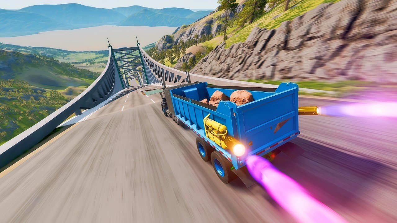 Full Throttle INSANE Long Downhill Mayhem! | BeamNG.drive Epic Crashes & Speed Test #50