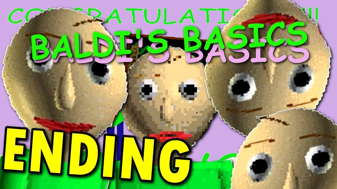Baldi's Basics in Education and Learning -  ( FULL / ENDING / ALL EXITS + NOTES ) Manly LET'S PLAY