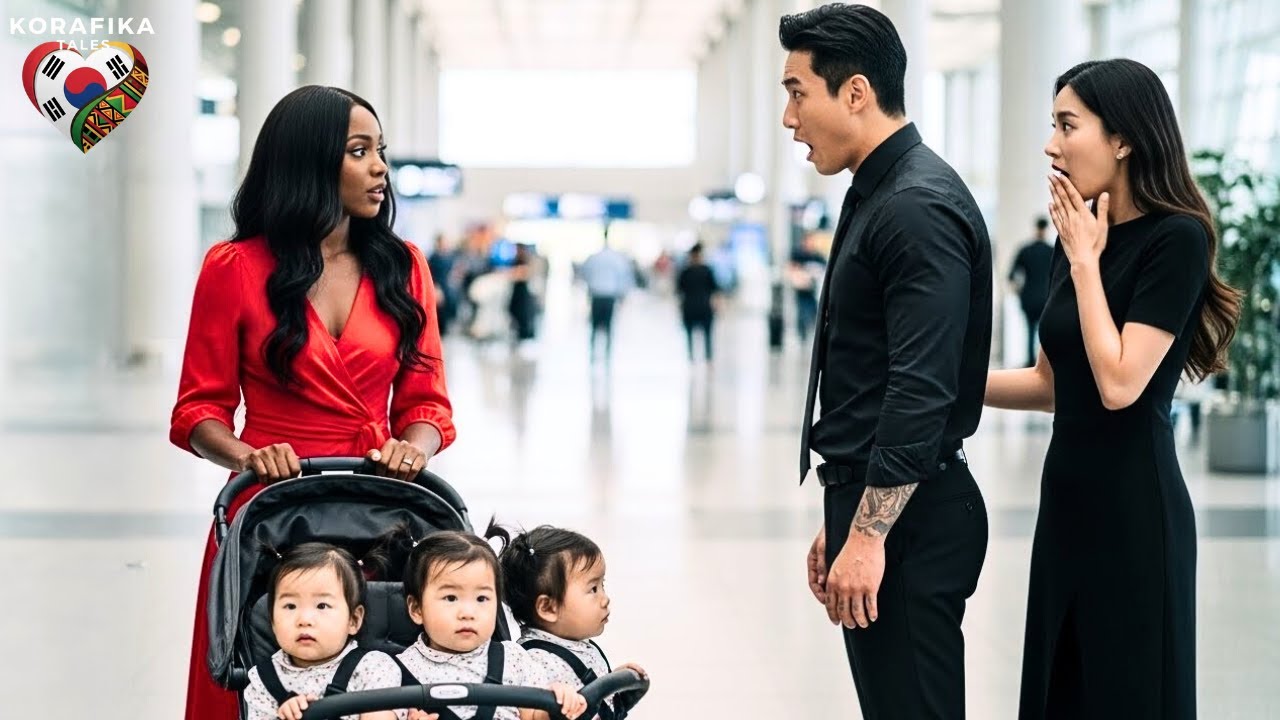 At the airport with his fiancée, the Korean mafia boss turns pale after seeing his ex with triplets