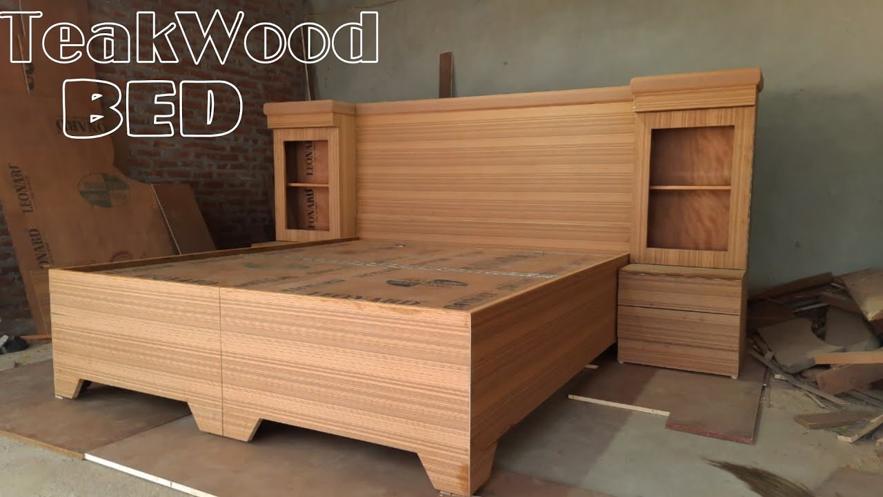Youngman make a stylish king bed 🛌 for room ||pinewood bed making ideas ||youngest bed design