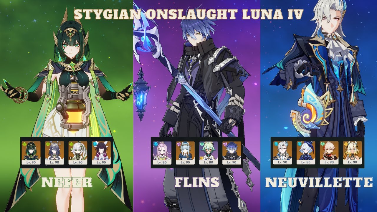 |Stygian Onslaught Lv 5 Fearless 6.3| Genshin Impact C0 Neuvillette C0 Nefer C0R1 Flins