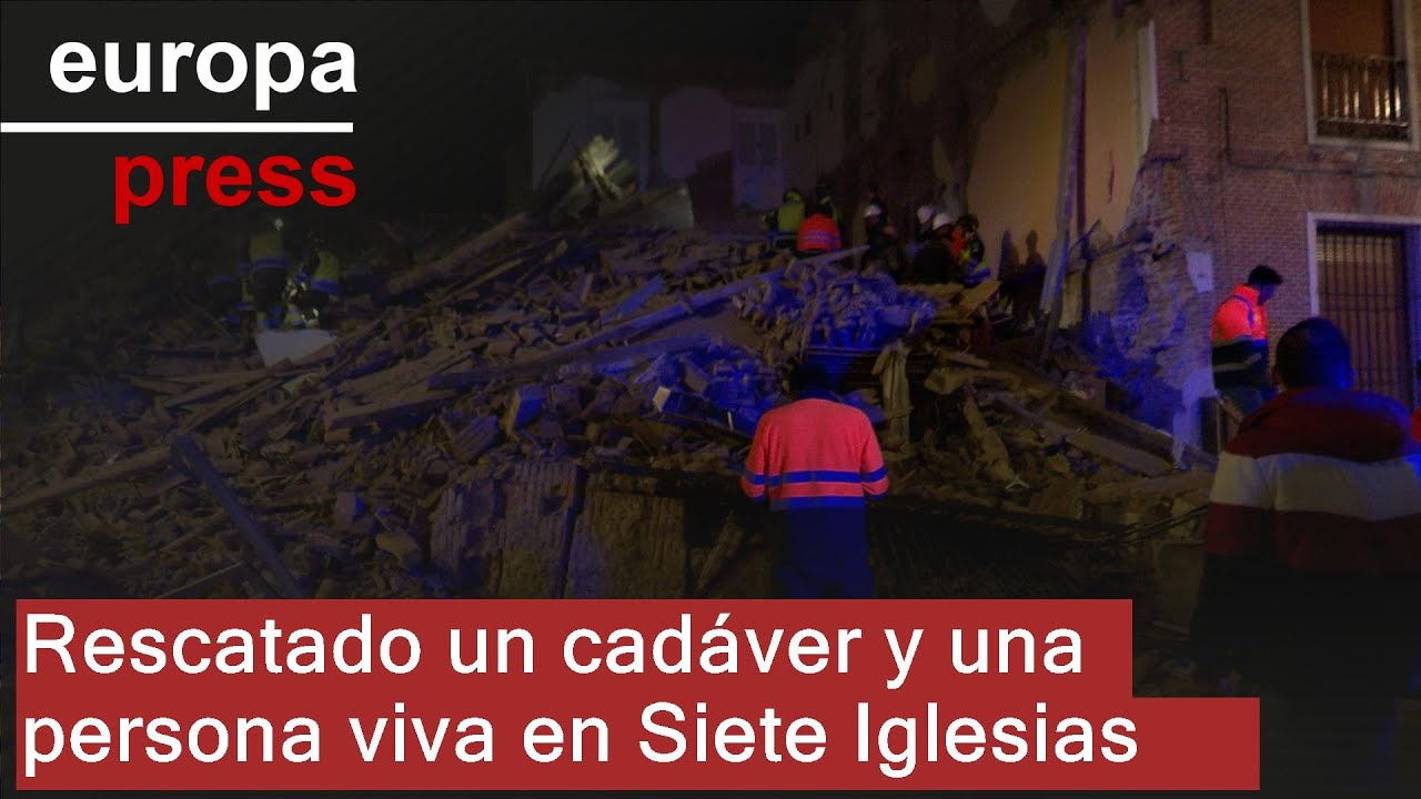 Rescatado un cadáver, una persona con vida y localizada otra en el derrumbe en Siete Iglesias
