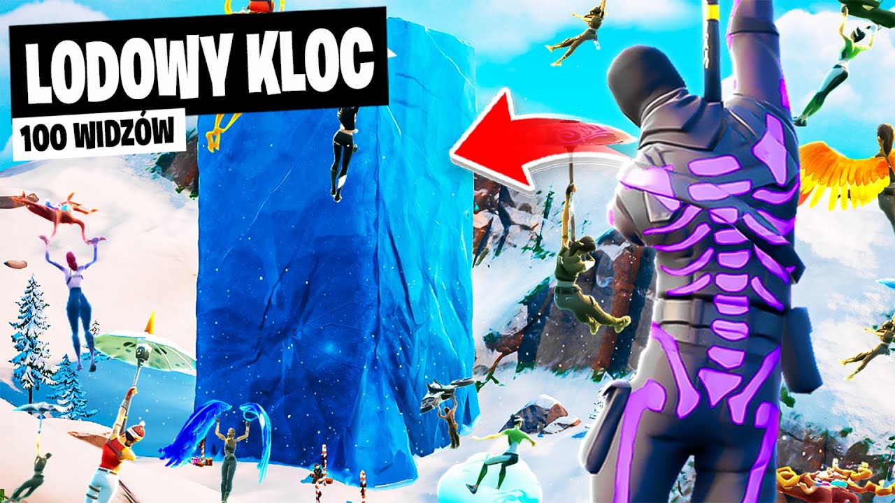 100 WIDZÓW na LODOWEGO KLOCA w Fortnite