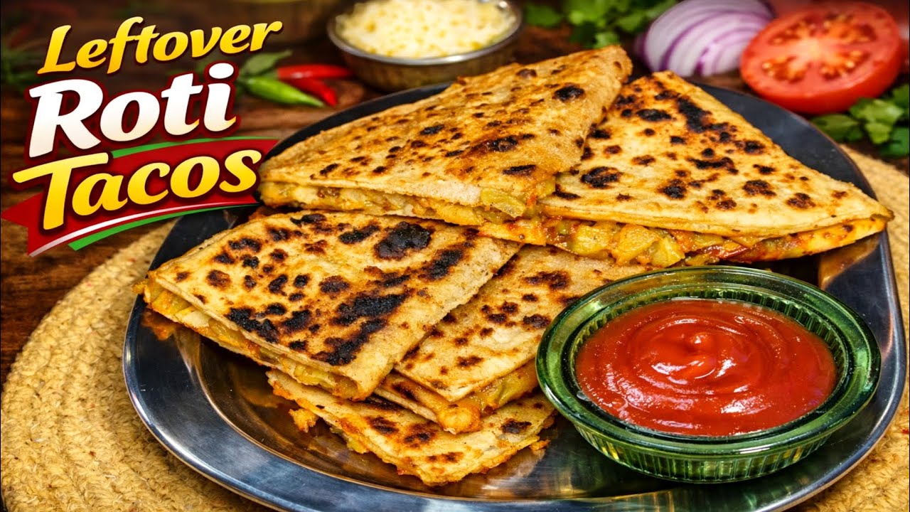 Bachi Hui Roti Ka Crispy Nasta 10 Min | Easy & Crispy Snack Recipe 😋 | Mexican Style Tacos