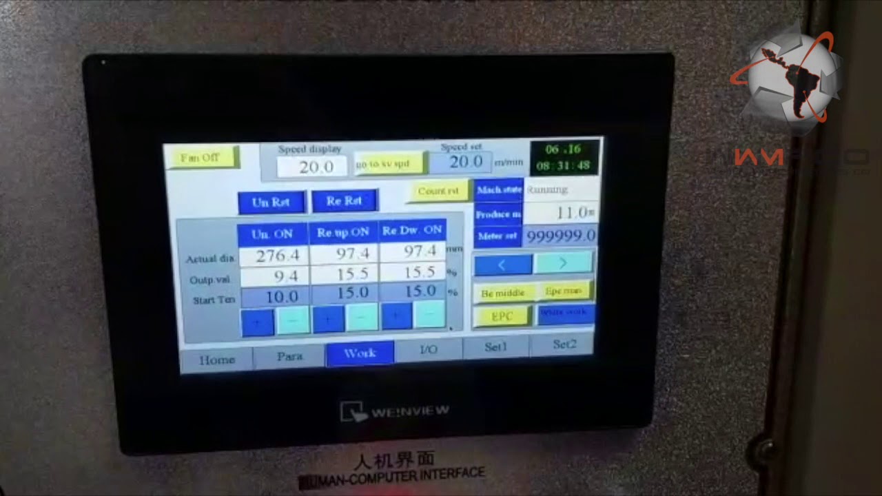 Maquina de refilado y embobinado de peliculas y papel