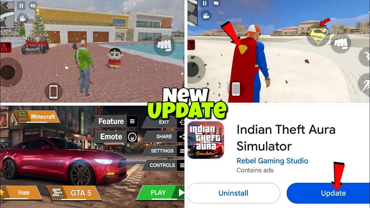 New Superman Powers🦸‍♂️ + New Winter Update ⛄ in Indian Theft Aura Simulator 🤩