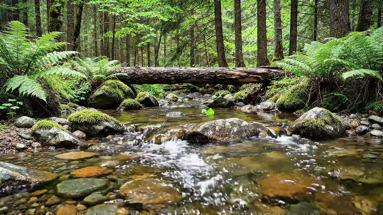 1 Hour Relaxing Nature Sounds 🌿 Calm Forest Stream & Peaceful Water Flow