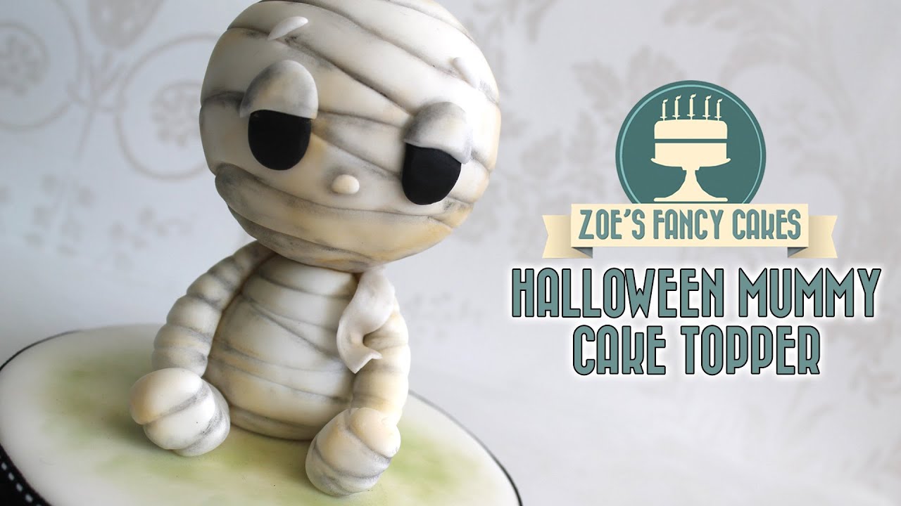 Halloween mummy cake topper model