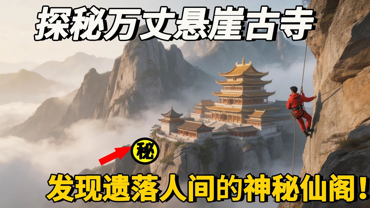 探秘重慶萬丈懸崖古寺，發現遺落人間的神秘仙閣！進入後竟傳出詭異哭聲嚇得連忙逃離！