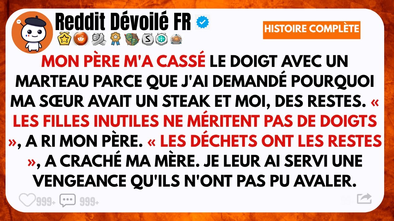 Mon père m’a brisé les doigts avec un marteau… pour avoir demandé pourquoi ma sœur avait un steak.