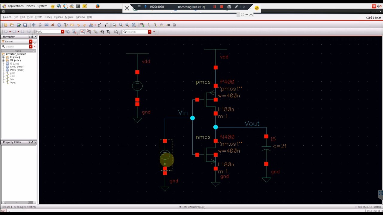 Power  of CMOS digital Circuits in  Cadence. Static, Short Circuit and switching power of Inverter.