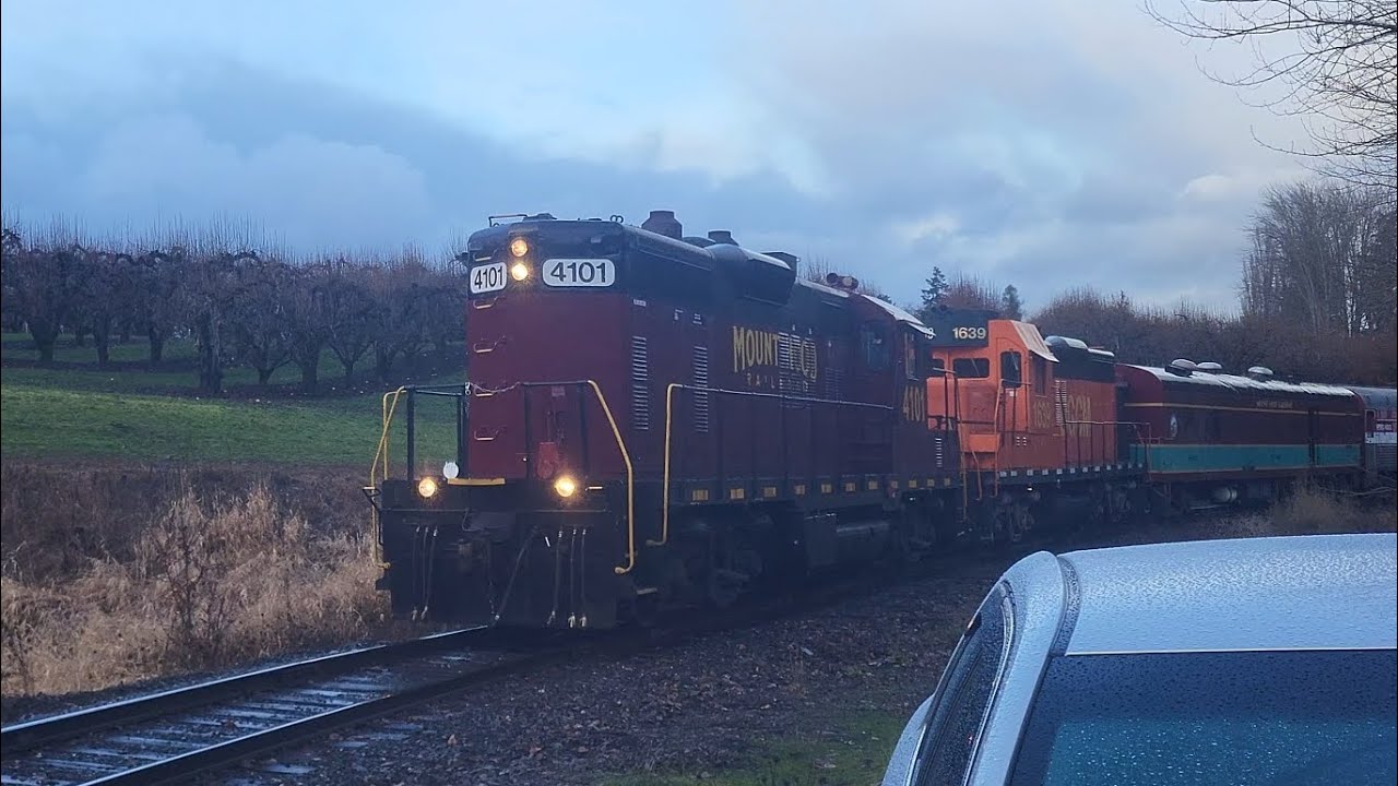 Mt Hood Railroad Polar Express through Mason Rd. Hood River, Oregon.