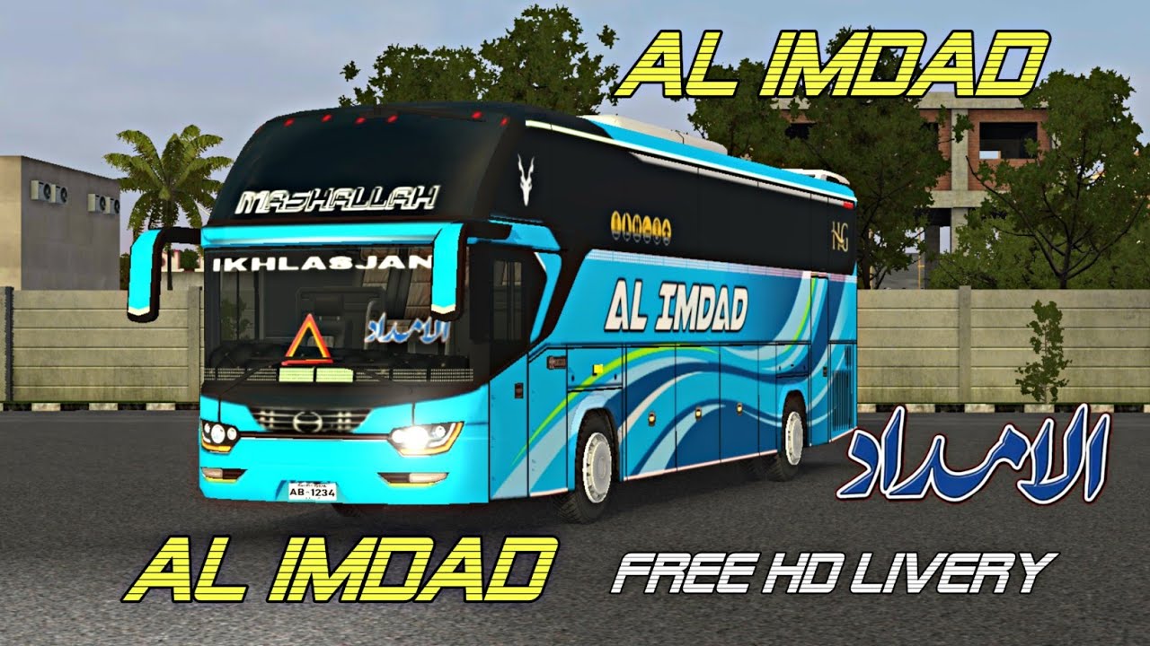 Al IMDAD Free HD Livery | Bus simulator Indonesia Pakistani Buses Livery |