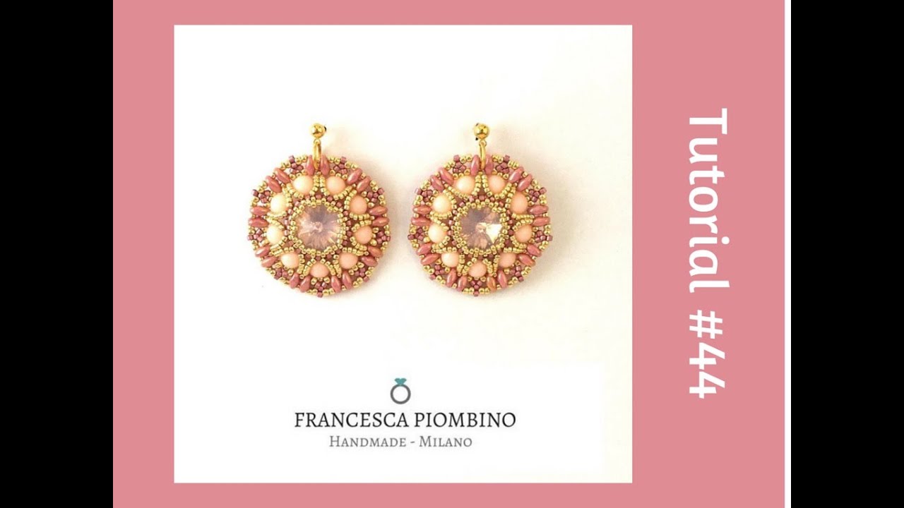 TUTORIAL PERLINE [44] - Orecchini Gabriella, rivoli 14mm superduo e perle da 6mm. (Beading tutorial)
