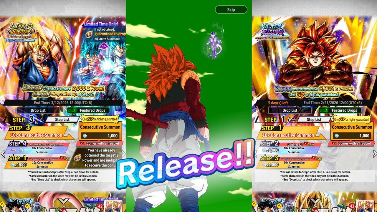 LEGEND Vegito vs ULTRA Ssj4 Gogeta Summon!!!-Dragon Ball Legends 