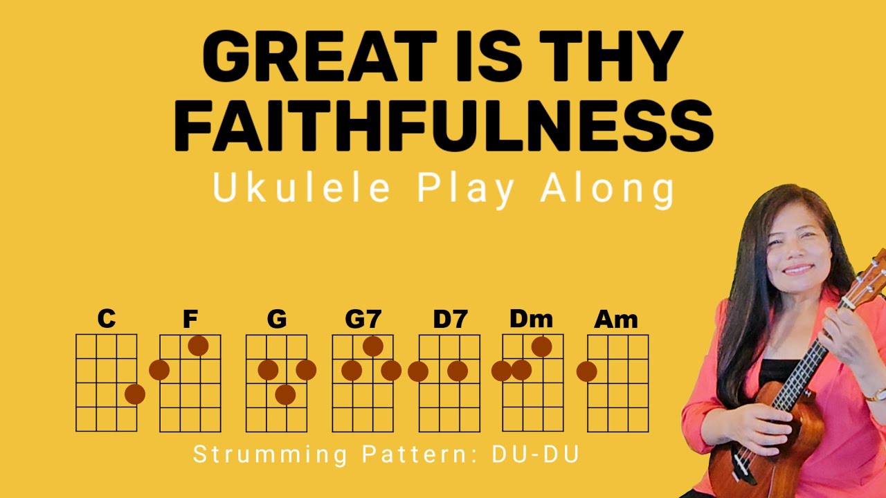 GREAT IS THY FAITHFULNESS | SDA HYMN 100 | UKULELE GUITAR TUTORIAL PLAY ALONG | CHORDS LYRICS
