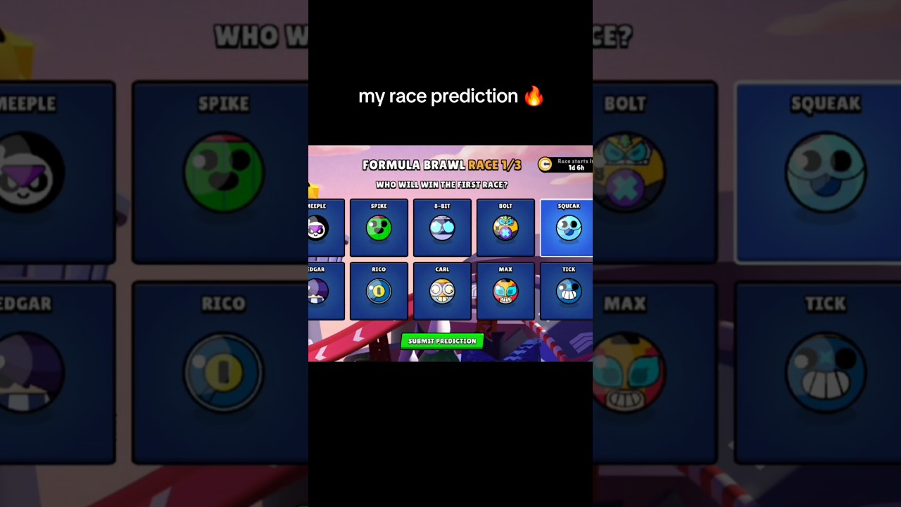 Formula Race in Brawl Stars!? Who do u think will win? I'm rooting for Squeak 🫶 #BrawlStars