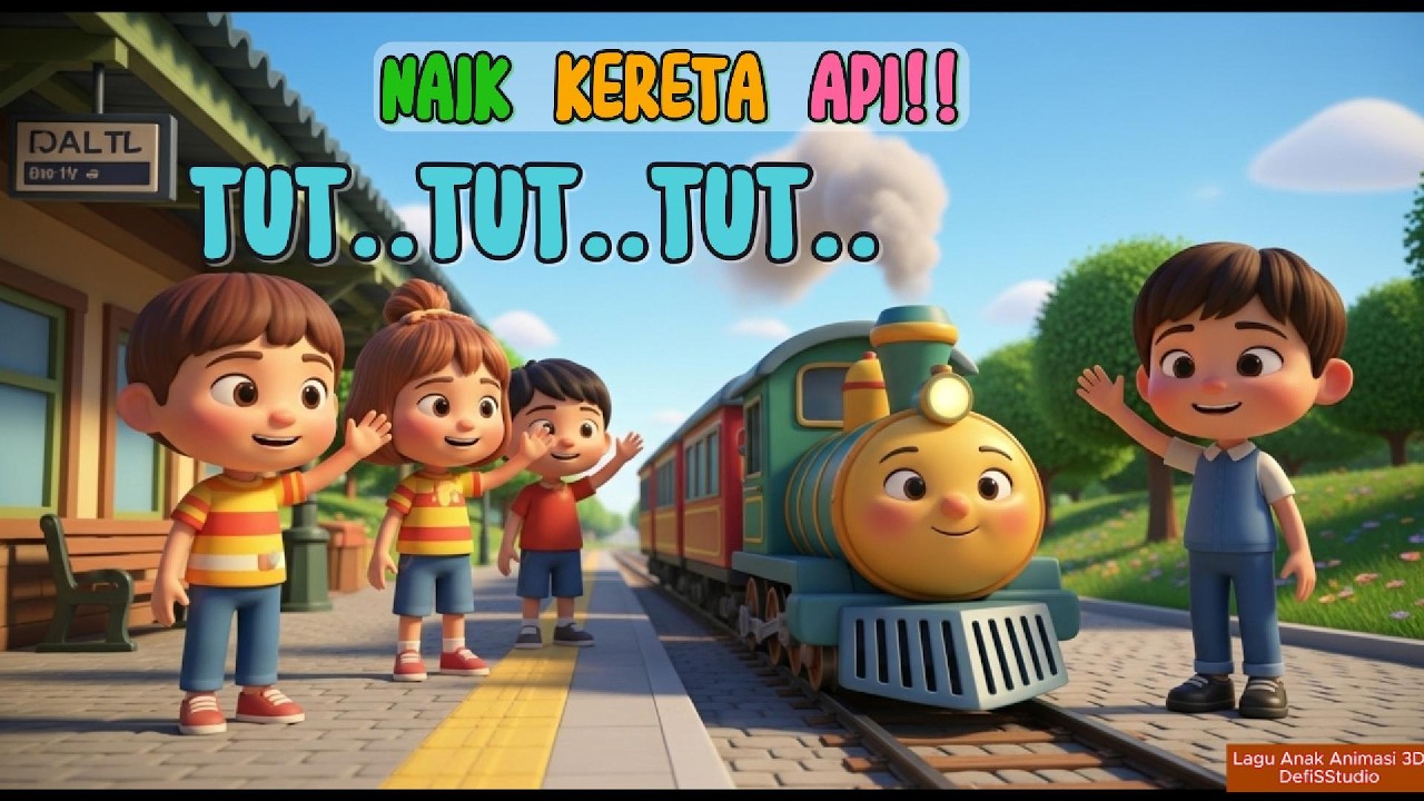Naik Kereta Api Tut Tut Tut 🚂 | Lagu Anak Terpopuler I Animasi 3D Edukatif
