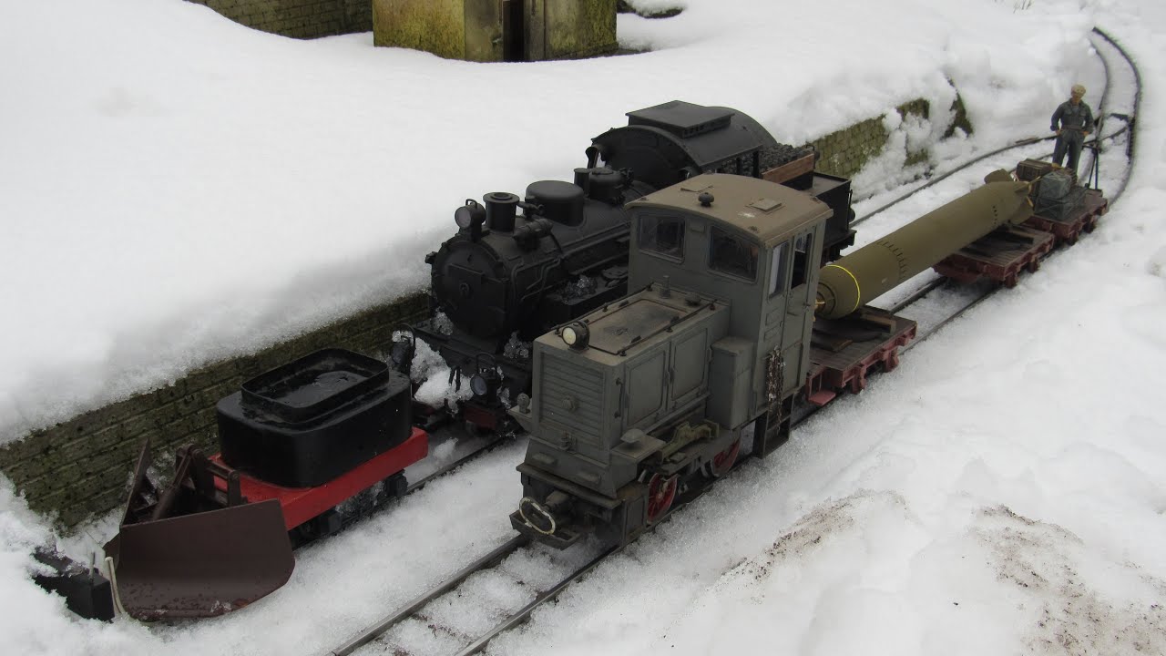 1:16 Heeres- Feldbahn Schneeschieben  + Torpedo Transport LGB Basis