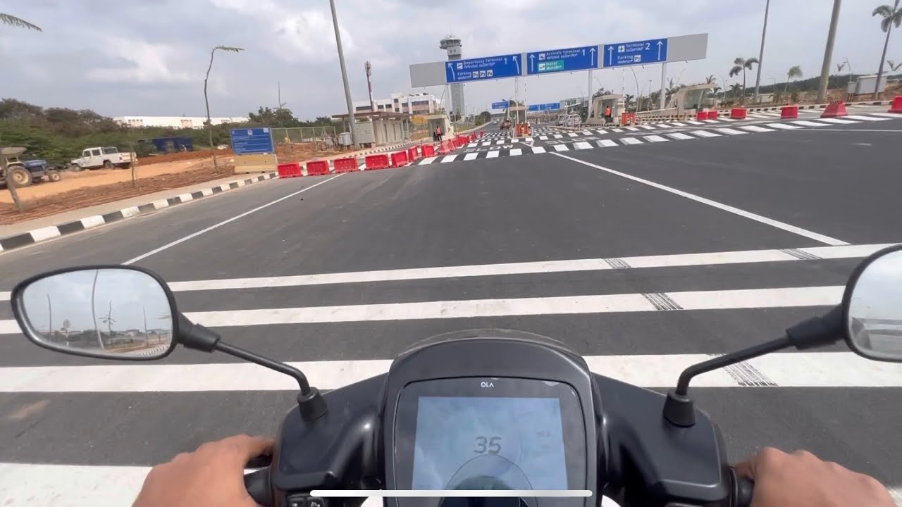 New Entrance to Bangalore Airport | 12Lane Expressway entrance on Ola S1 Pro