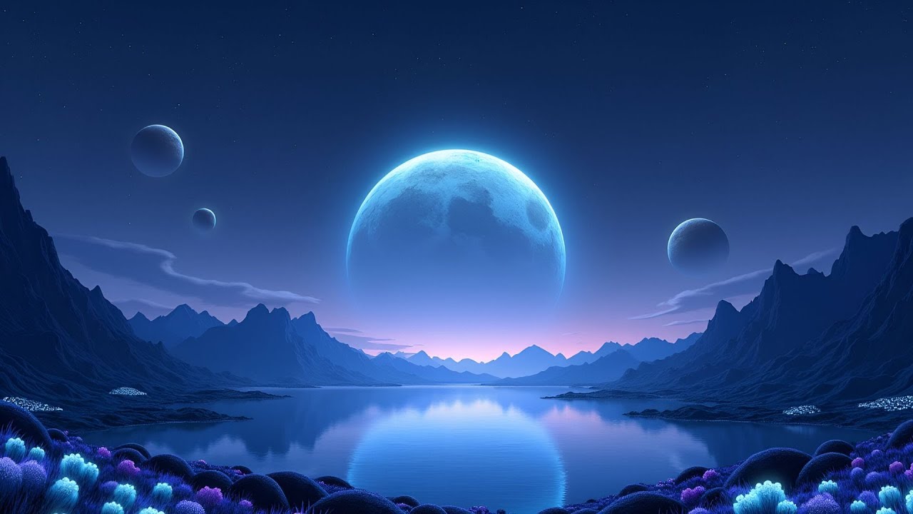 COLOSSAL MOON: Sounds of the MESMERIZING Moon on an Alien Planet. Immersive Ambience for SLEEP