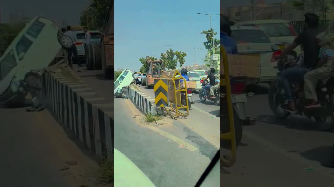 shahed path per hua accident laga jam #lucknow #viral #contentcreator #amar shed path