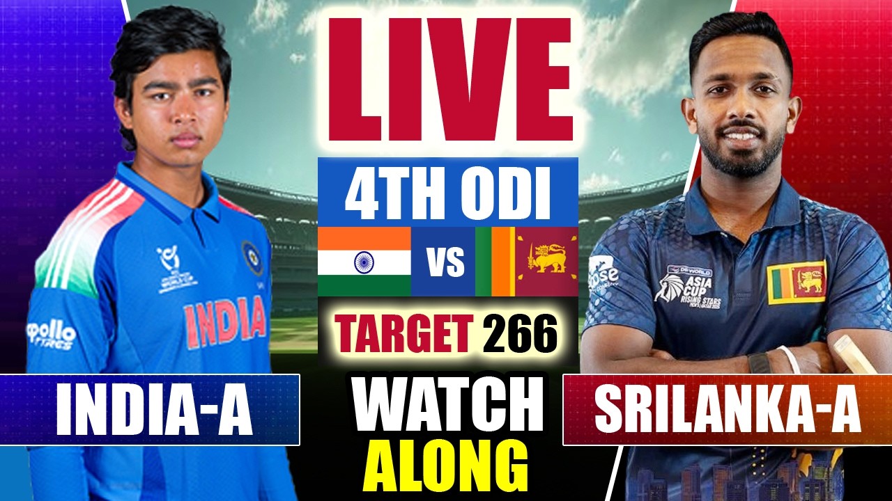 🔴LIVE: IND-A vs SL-A, 4th ODI Tri-Series | India vs Srilanka Live | Live Cricket Match Today