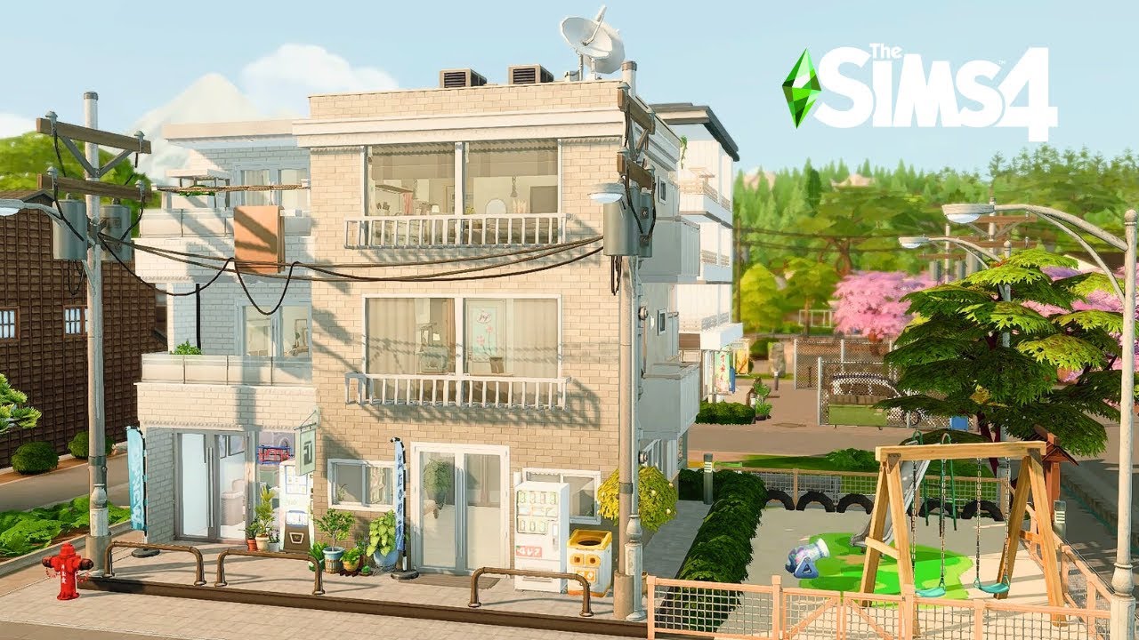 Japanese Apartment & Laundry🌸 | Stop Motion Build | The Sims 4 | No CC 💚
