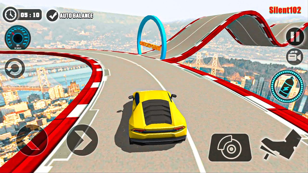 Impossible Car Tracks 3D - Yellow Car Driving Stunts Simulator - Android Gameplay