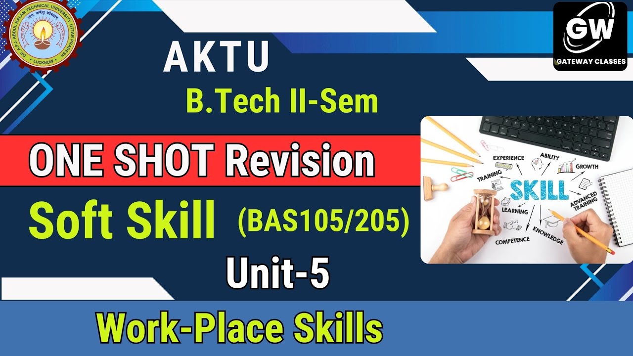 Unit 5 ONE SHOT I Work Place Skills I Soft Skills I by Shiwani Agarwal Ma'am