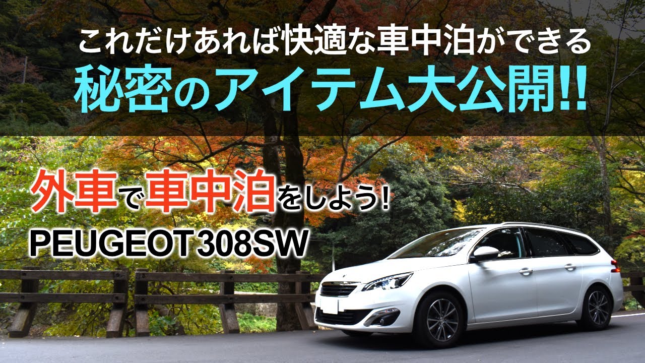 外車で車中泊をしよう！これだけあれば車中泊は完璧【プジョー308SW】