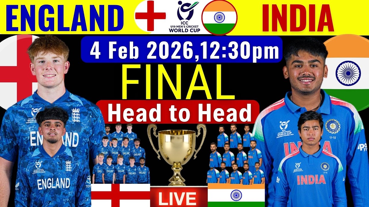 🔴Live: India U19 vs England U19 | ICC Under 19 World Cup Final | Eng U19 vs Ind U19 Live Match