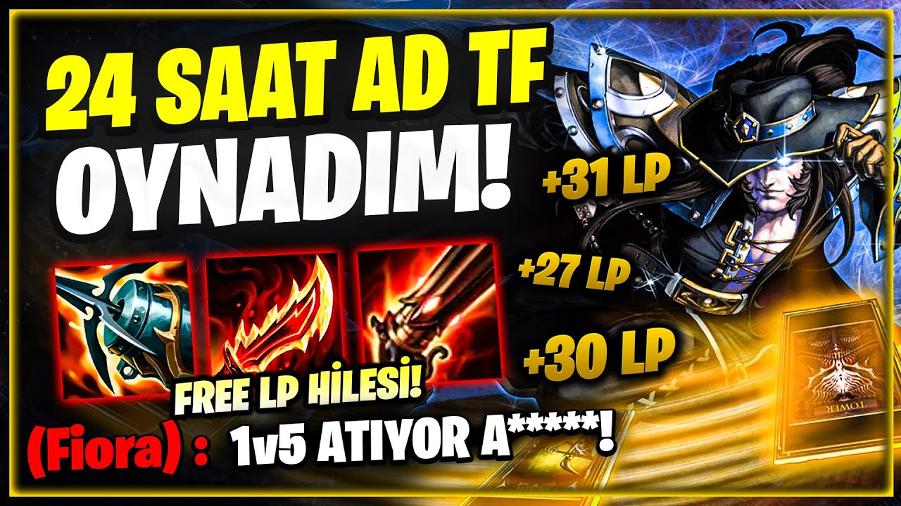 ♦️ 24 Saat AD TWISTED FATE Oynadım ( FREE ELO )