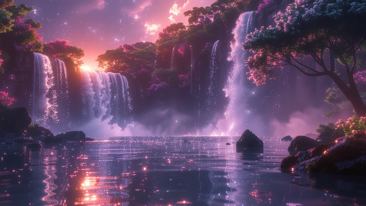&ldquo;Magical Sunset Waterfalls | Dreamy Fantasy Ambience with Sparkling Water & Nature Sounds&rdquo;