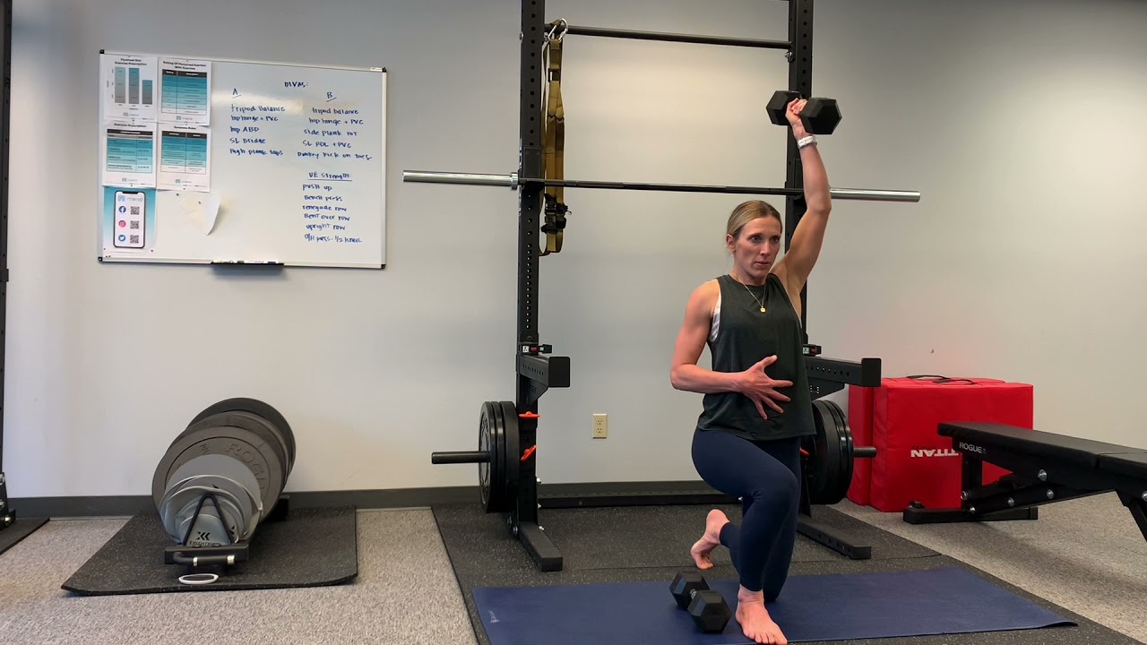Half Kneel Dumbbell Overhead Press