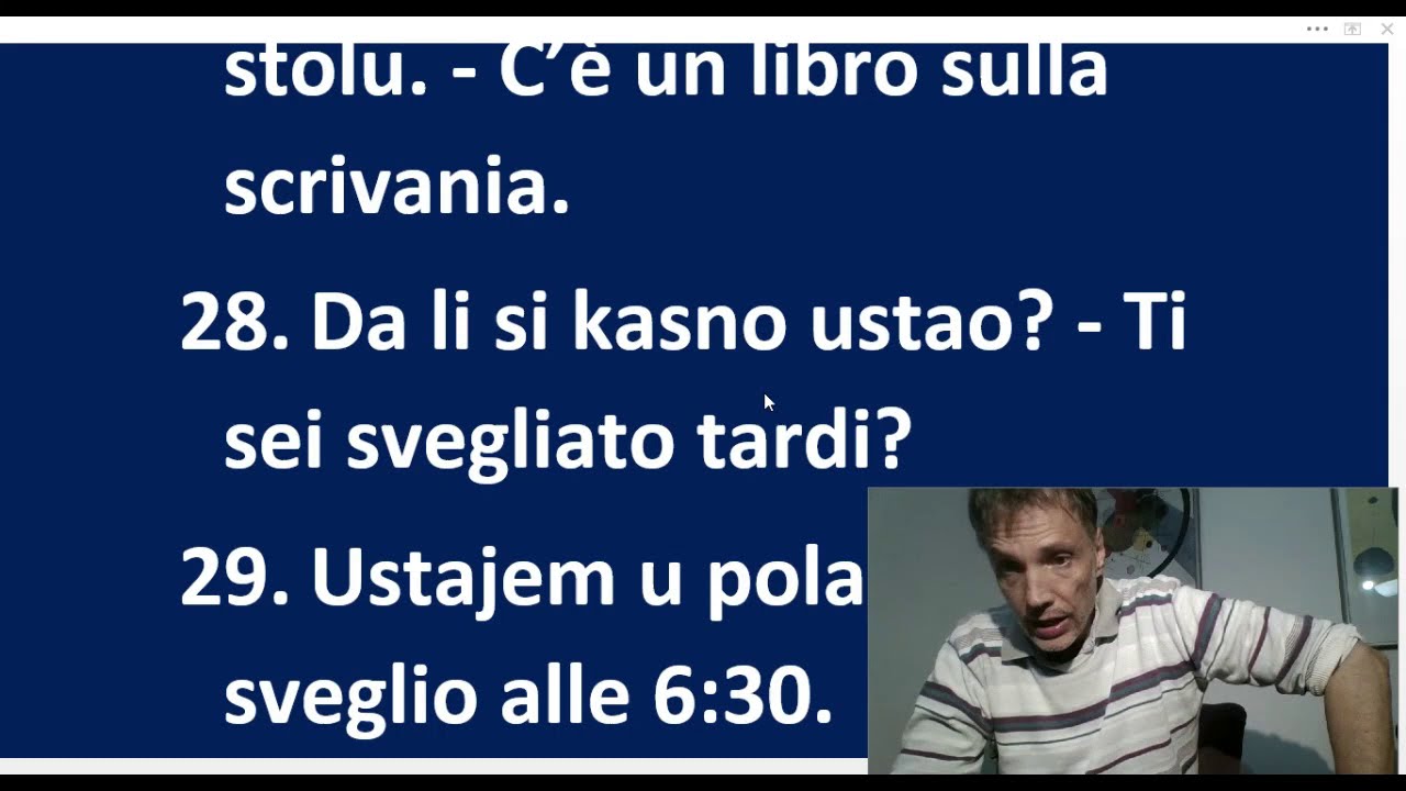 ITALIJANSKI ZA POČETNIKE SA PETROM - 36 REČENICA SA KOMENTARIMA - UČITE ITALIJANSKI ENERGIČNO