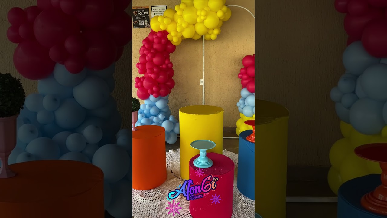 Dia lindo! Bastidores da Decoração Tema Colorido! 