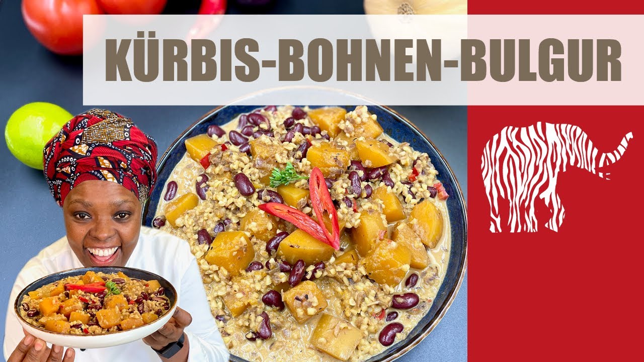 Butternutkürbis-Kidneybohnen-Bulgur - köstliches in Herbstfarben