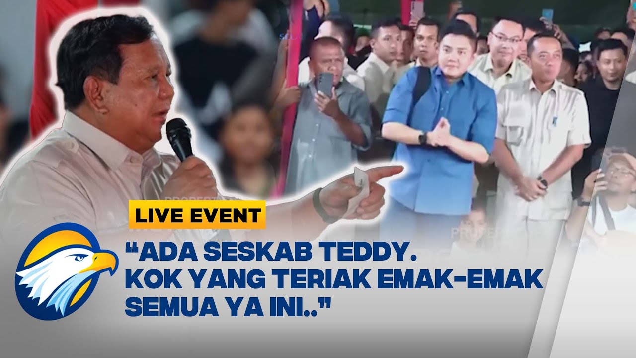 Momen Presiden Prabowo Heran Seskab Teddy Jadi Idola Emak-Emak di Pengungsian