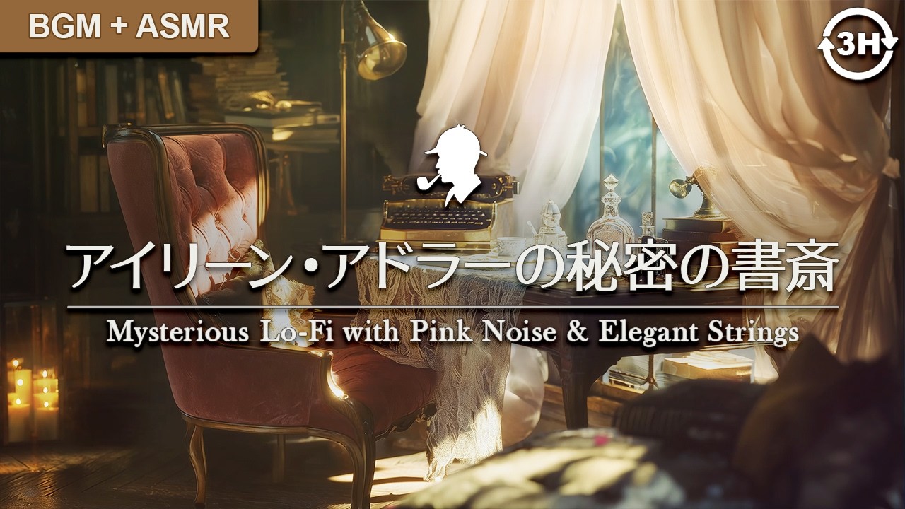【集中BGM】アイリーン・アドラーの秘密の書斎：知性を研ぎ澄ますミステリアスLo-Fi｜ピンクノイズと優雅な弦楽（Dark Academia / Deep Work）