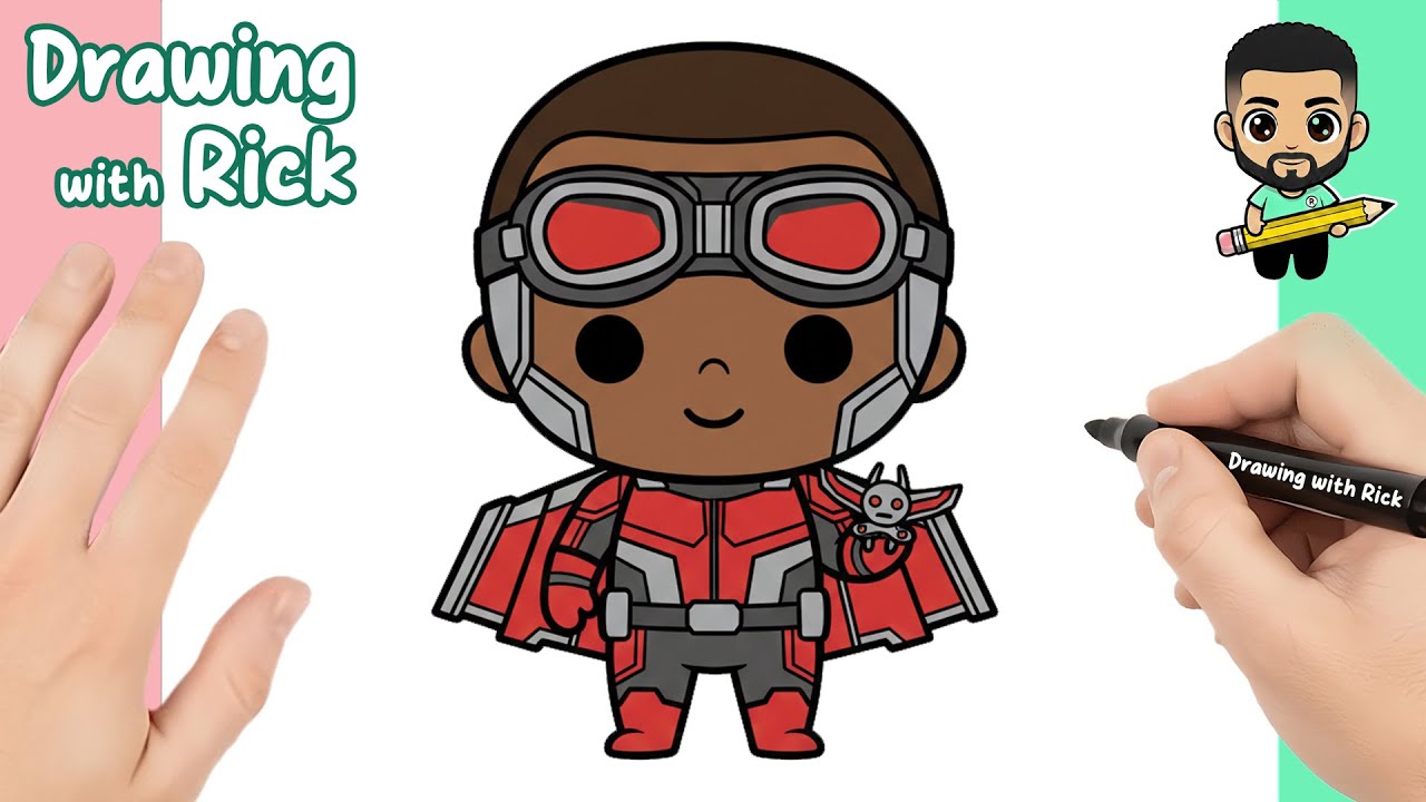 How to Draw BABY FALCON KAWAII! 🦅🛡️ | Easy Cute Marvel Avenger Drawing Tutorial | Avengers Doomsday