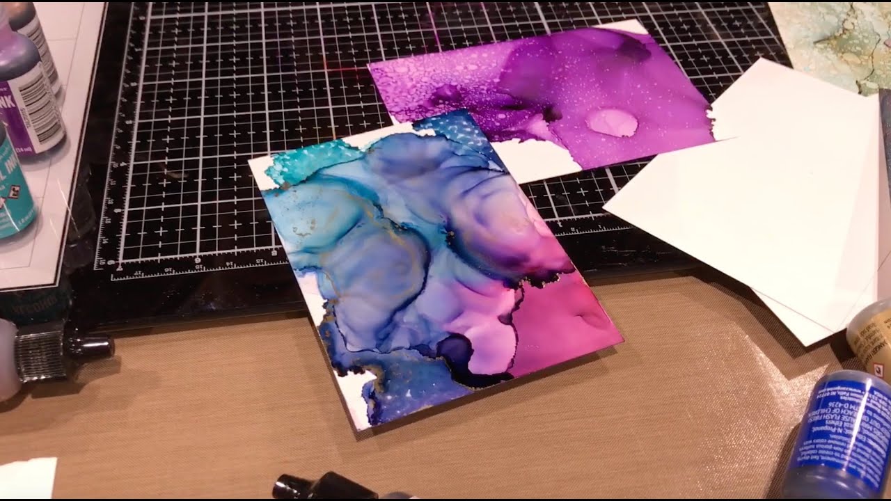 Tim Holtz shares another technique using Alcohol Ink Alloys on Yupo - Creativation 2020